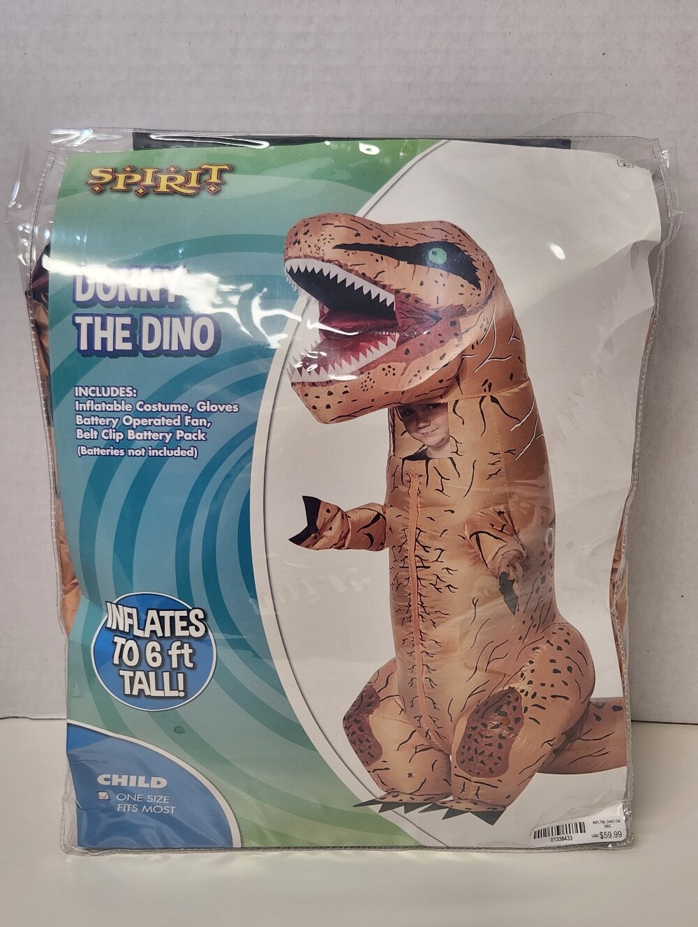 Spirit Halloween Donny the Dino Child Inflatable Costume
